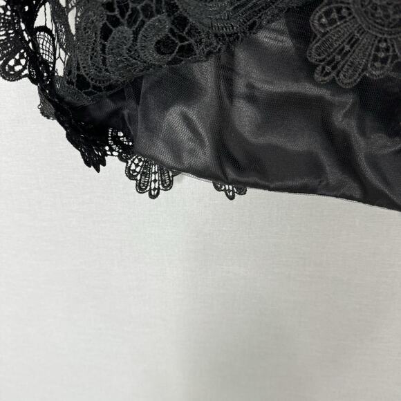 Serena London Dress Womens 6 Black Floral Lace Strapless Cocktail Evening Formal - Picture 4 of 12